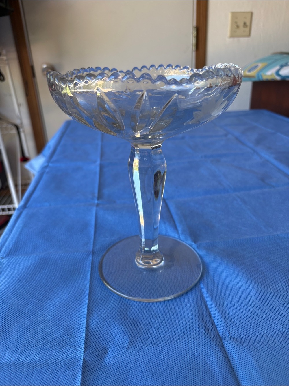 Cut Crystal Compote Dessert Coupe - Clear Glass